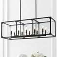 thumbnail image 1 of JONATHAN Y Paysan 35" Linear 10-Light Adjustable Iron/Seeded Glass Rustic Farmhouse LED Pendant, Oil Rubbed Bronze, 1 of 7