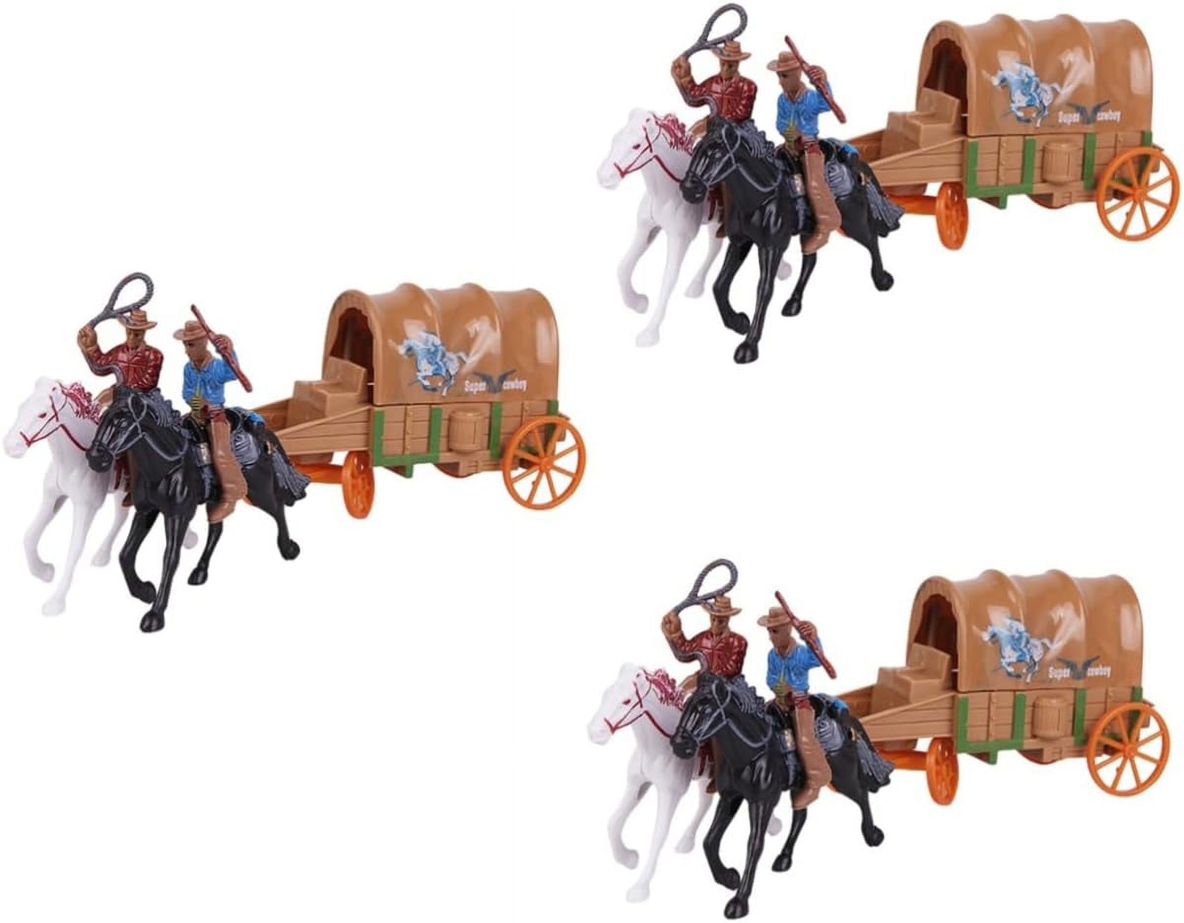 Payshingy 3 Sets Western Cowboy Figure Diorama Horse Sculpture