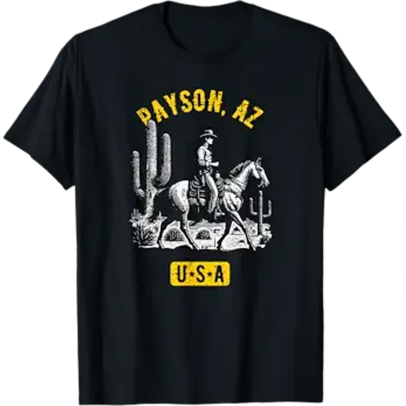 Payson AZ USA Cowboy Horse Distressed Style Design T-Shirt