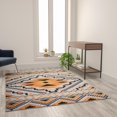 thumbnail image 1 of Flash Furniture Payson 60x84" Cotton Area Rug in Orange/White, 1 of 4