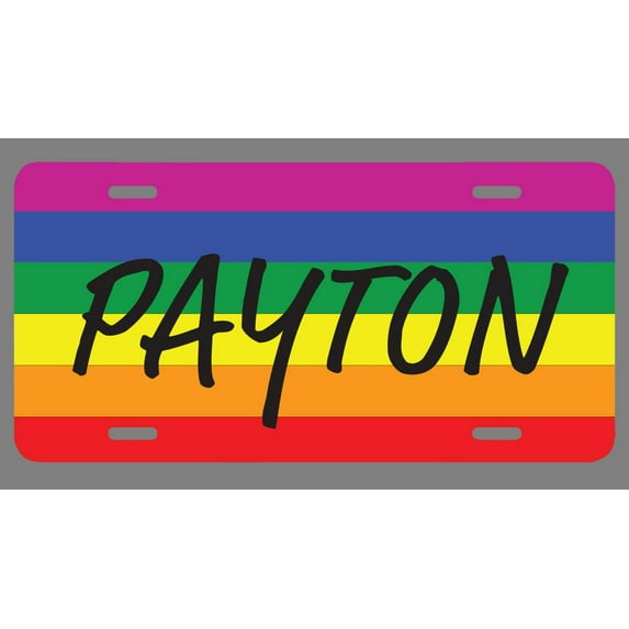 Payton Name Pride Flag Style License Plate Tag Vanity Novelty Metal | UV Printed Metal | 6-Inches By 12-Inches | Car Truck RV Trailer Wall Shop Man Cave | NP2153