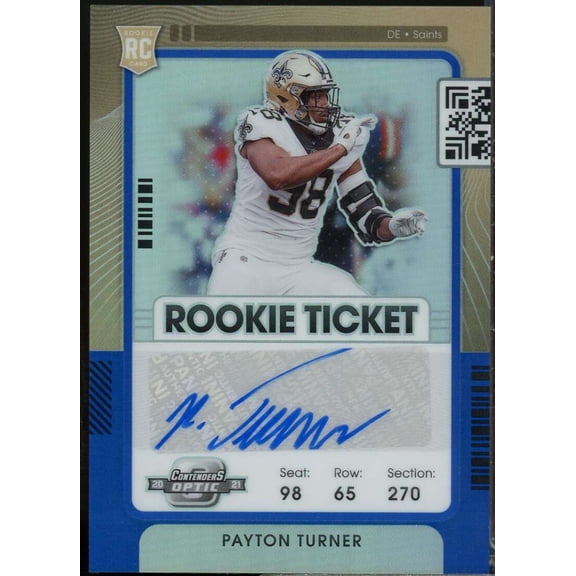 Payton Turner Rookie Card 2021 Panini Contenders Optic Autograph Blue /99 #155