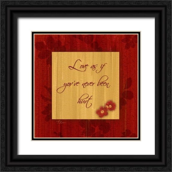 Pazan, Tony 15x15 Black Ornate Wood Framed with Double Matting Museum Art Print Titled - 1 Love