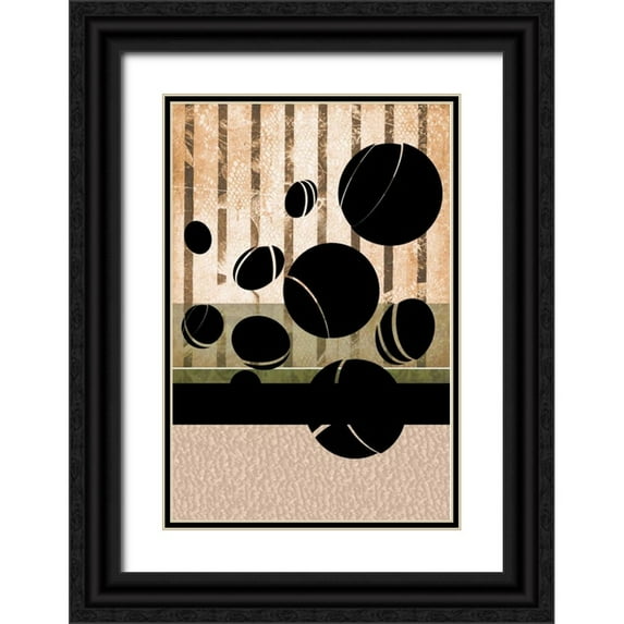Pazan, Tony 23x32 Black Ornate Wood Framed with Double Matting Museum Art Print Titled - Ball On The Loose