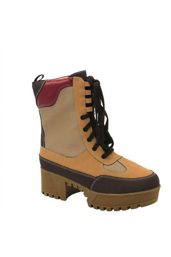 Commander Combat Boots for Women, Platform Boots with Chunky Block Heels, Womens High Tops Boots