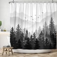 thumbnail image 1 of Pbobriich Black Grey Trees Shower Curtain,Mountain Forest Country Shower Curtain for Bathroom 60Wx72L inch Fabric Bath Curtains, 1 of 5