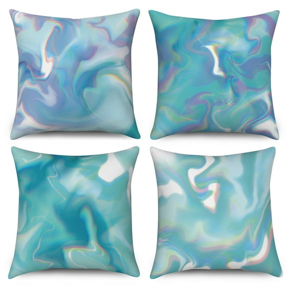 Pbobriich Blue Marble Throw Pillow Cases 18x18 inch Abstract Modern Decorative Pillows Cover for Couch Sofa Home Decor Set of 4