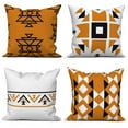 thumbnail image 1 of Pbobriich Fall Throw Pillow Case 16x16 Set of 4 Modern Geometric Autumn Linen Cushion Cover Couch Sofa Decor, 1 of 5
