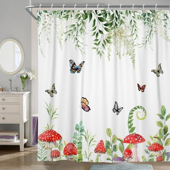 Pbobriich Floral Polyester Rustic/Lodge Shower Curtain, 72" x 72", Washable