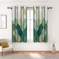 thumbnail image 1 of Pbobriich Green Leaves Blackout Curtains,Farmhouse Abstract Window Curtain for Bedroom 52x96 Inch Set 2 Panels, 1 of 6