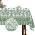 thumbnail image 1 of Pbobriich Green Linen Tablecloth 60x102 Inch Rectangular,Wild Flowers Table Cover for Party Picnic Dinner Decor, 1 of 5