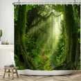 thumbnail image 1 of Pbobriich Nature Shower Curtain,Jungle Rain Forest Tree Waterproof Polyster Bathroom Curtain,47"x71", 1 of 5