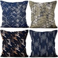 thumbnail image 1 of Pbobriich Retro Geometry Throw Pillow Covers Set of 4 18x18 Inch Linen Square Pillow Case for Home Decor, 1 of 5