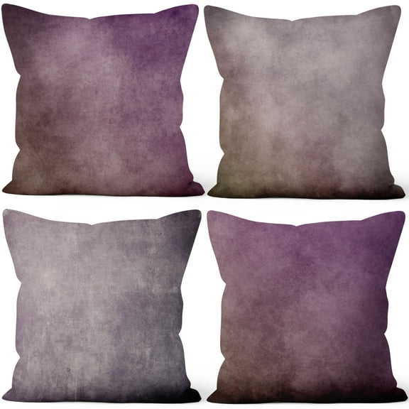 Pbobriich Set of 4 Purple Throw Pillow Covers Modern Cushion Case for Bedroom Home Sofa Couch,18x18in