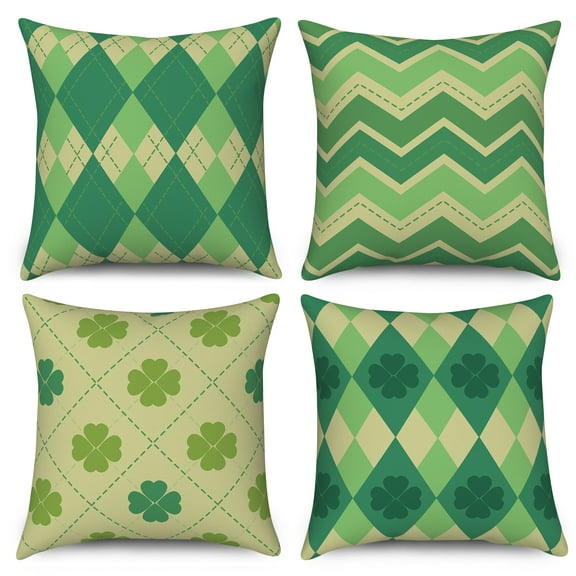 Pbobriich Square Decorative Throw Pillows Cases Cushion Modern Geometry Print Home Pillow Cover 18 x18 inch,4 Pack
