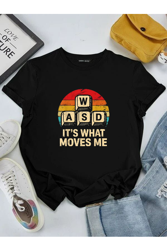 Pc Gamer WASD Its What Moves Me Funny Retro Humor Graphic Unisex T-Shirt V15855 ,up to size 5XL