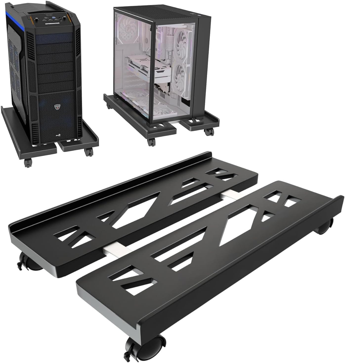 Pc Stand for Floor, Adjustable Computer Tower Stand for Carpet,Mobile ...