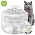 thumbnail image 1 of PcEoTllar Cat Water Fountain, 75oz/2.2L Automatic Pet Fountain Dispenser, Smart Pump with LED Light, White, 1 of 9
