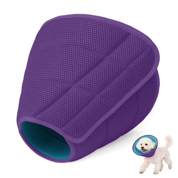 PcEoTllar Dog Cone Collar for Small Dogs After Surgery, Soft Breathable Pet Recovery Collar with Double-Layer Design, Purple & Blue