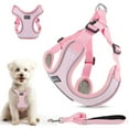 thumbnail image 1 of PcEoTllar Dog Harness and Leash Combo, Escape Proof No Pull Vest Harness, Step-in Reflective Adjustable Soft Padded Pet Harness for Small to Large Dogs, Pink S, 1 of 11