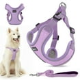 thumbnail image 1 of PcEoTllar Dog Harness and Leash Combo, Escape Proof No Pull Vest Harness, Step-in Reflective Adjustable Soft Padded Pet Harness for Small to Large Dogs, Purple L, 1 of 10