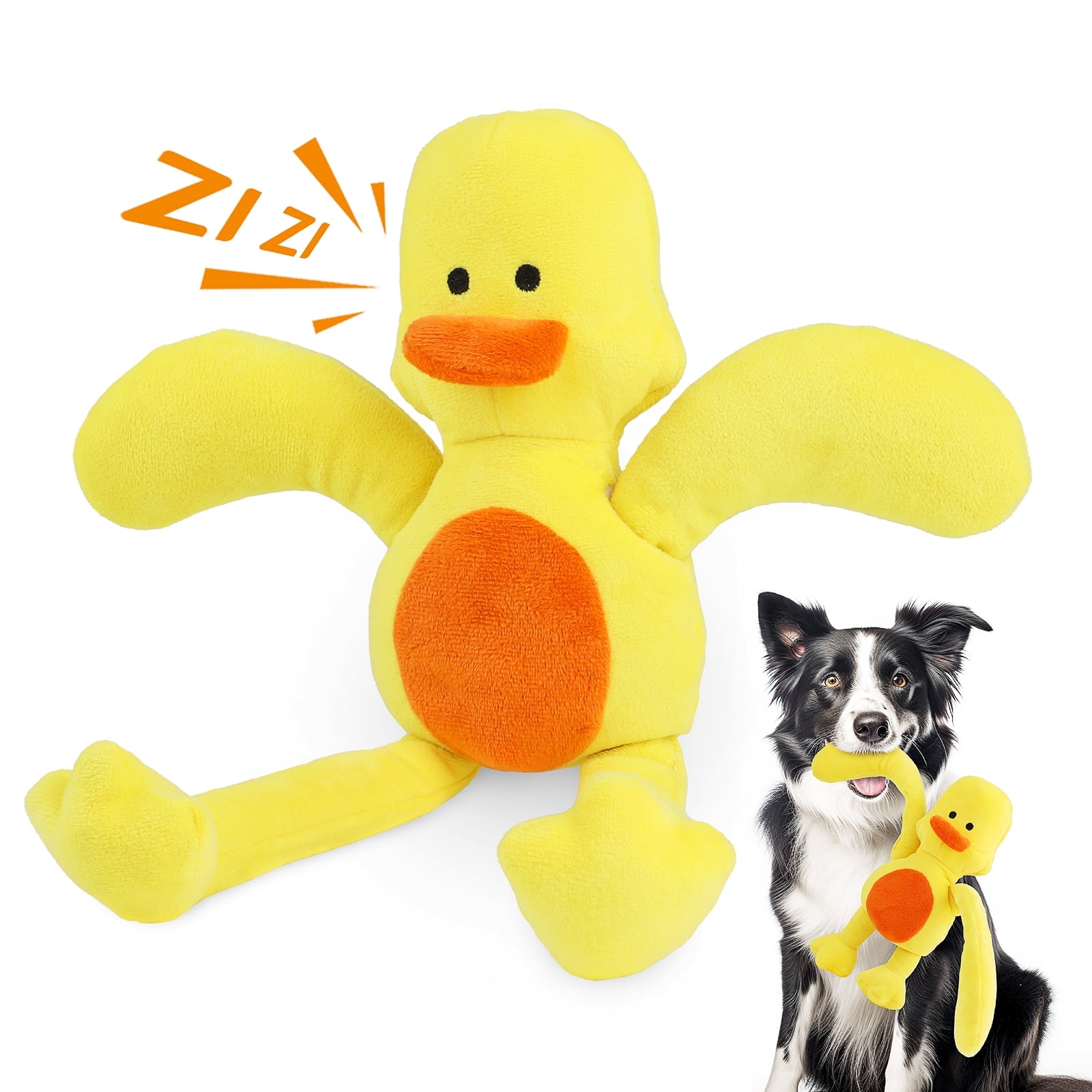 PcEoTllar Small Plush Squeaky Duck Dog Toy, Durable Chewing Toy for Aggressive Chewers