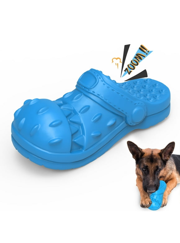 PcEoTllar Dog Toy for Aggressive Chewer Large Medium indestructible Super Chew Dog Toys Squeaky Dog, Slipper Shape Squeaky Dog Toys for Aggressive Chewers Puppies Medium Large Dogs, Blue