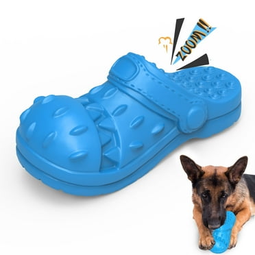 PcEoTllar Dog Toys for Aggressive Chewers Large Breed, Slipper Shape Squeaky Dog Chew Toys for Aggressive Chewers Puppies Medium Large Dogs, Blue