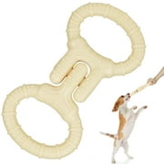 PcEoTllar Dog Toys for Aggressive Chewers, Outdoor Tug Dog Toy for Small Medium Large Breeds, Beige