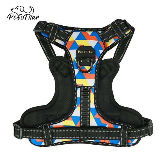 PcEoTllar No Pull Dog Harness, Adjustable Reflective Soft Padded Pet Dog Vest Harness for Small Medium Large Dog Breeds Outdoor Training Walking