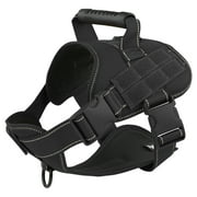 PcEoTllar No Pull Dog Harness for Large Dogs, Reflective Dog Vest Harness with Handle, Adjustable Easy on Dog Harness for Training Running Walking, Black XL