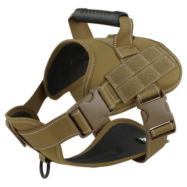 PcEoTllar No Pull Dog Harness for Small Dogs, Reflective Dog Vest Harness with Handle, Adjustable Easy on Dog Harness for Training Running Walking, Khaki S