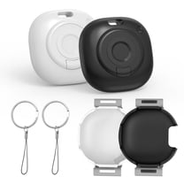 PcEoTllar Smart Bluetooth Tracker 2-Pack, Works with Apple Find My (iOS Only), Keys Finder and Item Locator for Wallet, Luggage, Black/White