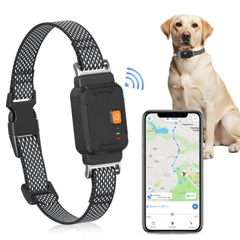 PcEoTllar Wireless Dog Fence System & GPS Dog Collar, Free App/Remote Controlled Custom Boundary, 3 Tracking Modes, Beep/Vibration, Waterproof