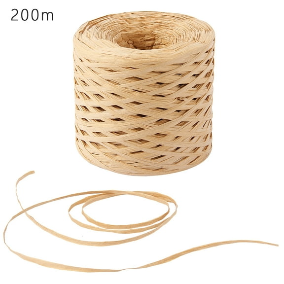Pcapzz 200M/Roll Raffia Paper Ribbon DIY Cord Crafts Twine Rope String Scrapbook Tool