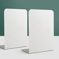 thumbnail image 1 of Pcapzz 2Pcs Metal Bookends,Heavy Duty Book Ends Support for Shelves Modern Minimalist Style Bookends Multi-Purpose Book Stoppers for Books Office,White, 1 of 8