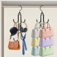 thumbnail image 1 of Pcapzz 2Pcs Purse Hanger Organizer Rotating Handbag Holder Space Saving Purse Hanger Metal Purse Hanging Hooks Purse Storage Hook for Closet Bedroom Wardrobe Totes Scarves Belts, 1 of 10