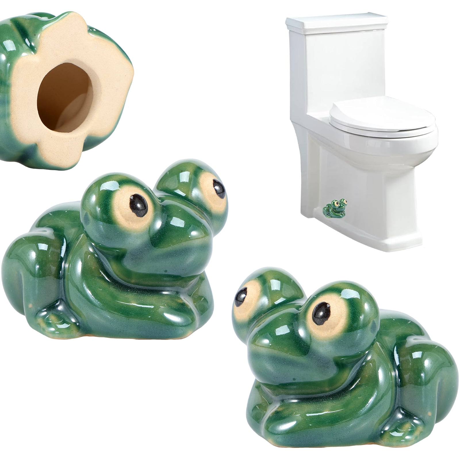 Pcapzz 2Pcs Toilet Bolt Covers Frog Toilet Bolt Caps Ceramic Funny Caps ...