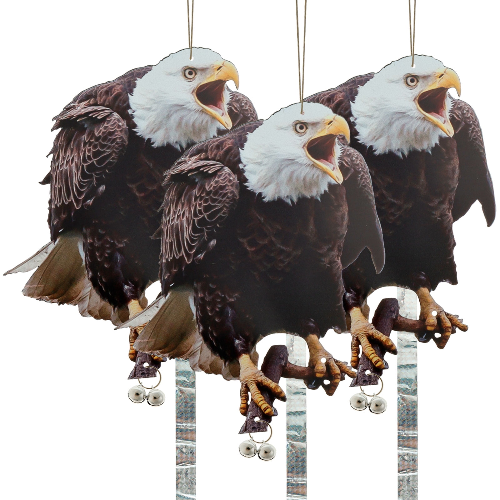 Pcapzz 3Pcs Owls to Keep Birds Away Bird Blinder Reflective Owl Bird Deterrent Dual Side Printed