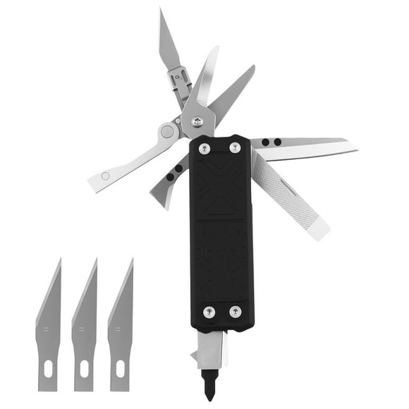 Multitool Knife Portable Outdoor Stainless Steel Utility Knife with 3 Replacement Blades Mini Multitool for EDC Carry Camping