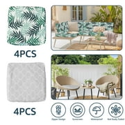Pcapzz 4Pcs Patio Cushion Covers with Zipper Waterproof Sofa Cushion Cover Minimalist Patio Seat Cushion Cover Dustproof Outdoor Cushion Cover Patio Cushion Slipcover for Patio Outdoor,Grey Circles