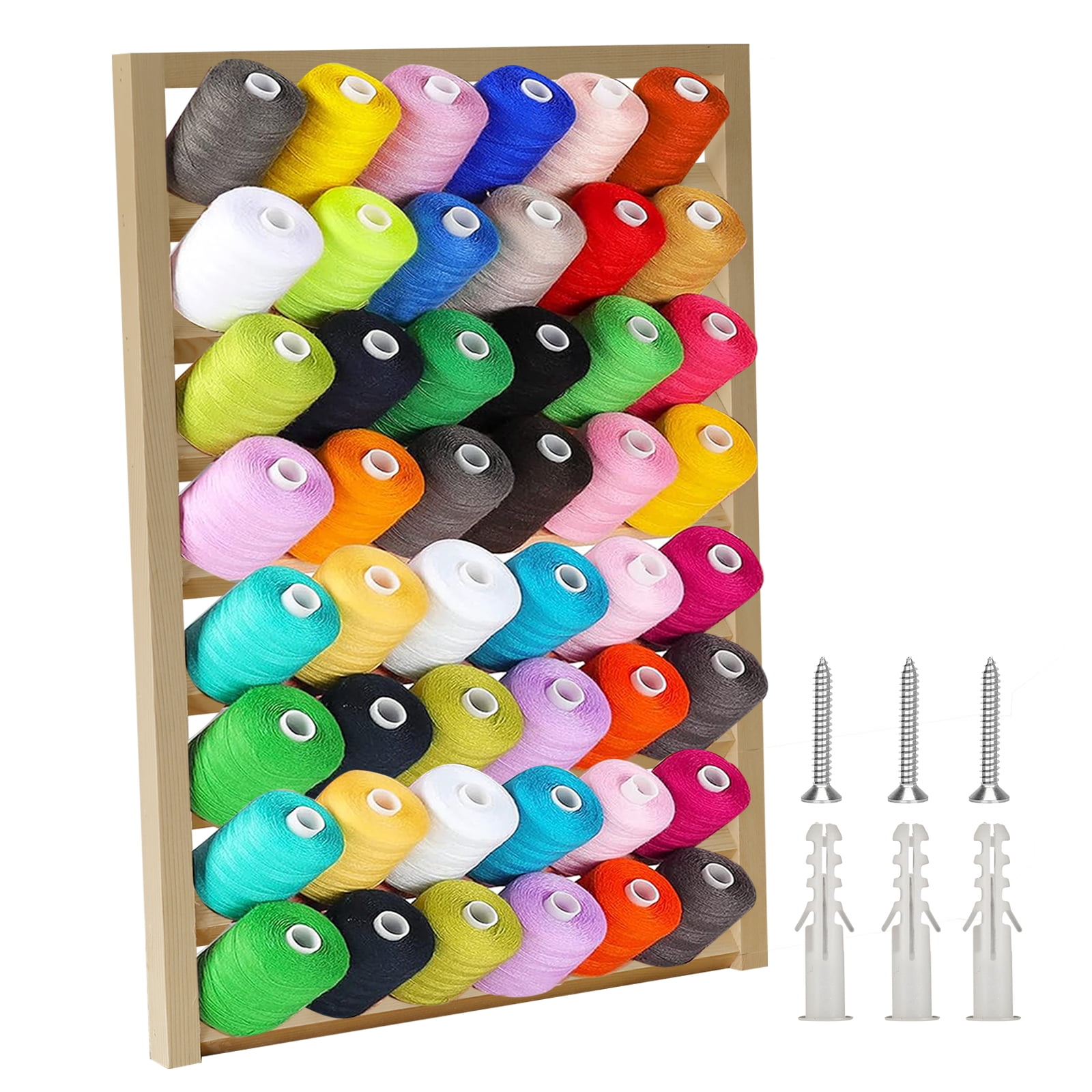 Pcapzz 54 Spool Wooden Thread Holder MultiPurpose Wooden Thread Rack ...