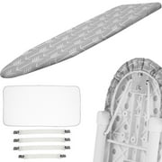 Pcapzz 58x19in Ironing Board Cover Ironing Board Pad Replacement with Elastic Edges Scorch Resistant Elegant Iron Board Cover for Travel Home,Grey Arrow