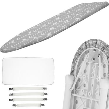 Pcapzz 58x19in Ironing Board Cover Ironing Board Pad Replacement with Elastic Edges Scorch Resistant Elegant Iron Board Cover for Travel Home,Grey Arrow