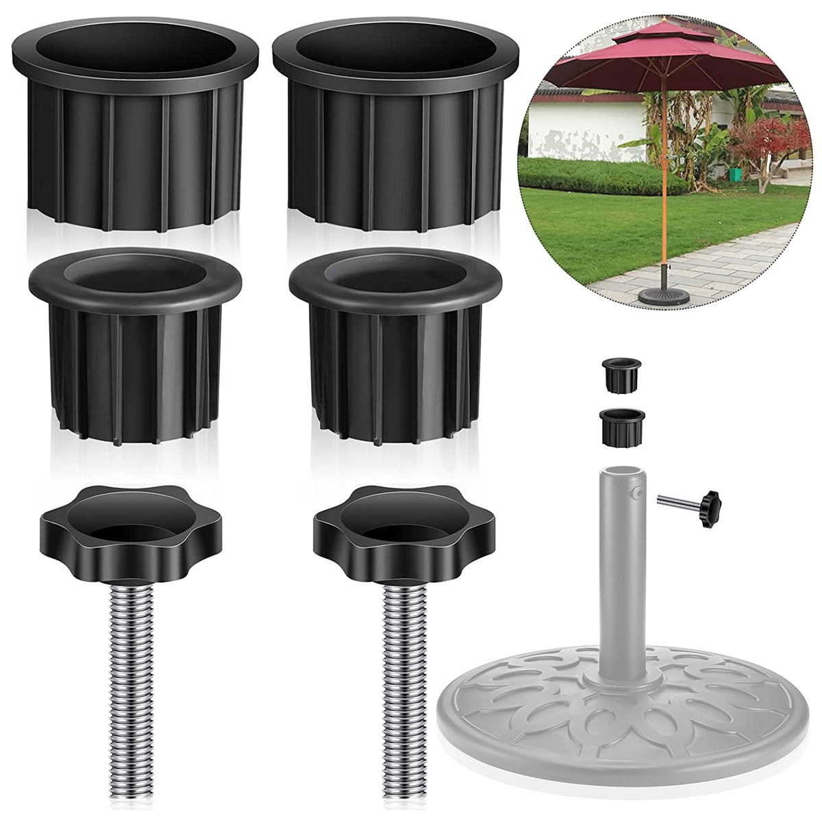 Pcapzz 6pcs Patio Umbrella Base Parts Plastic Parasol Stand Replacement ...