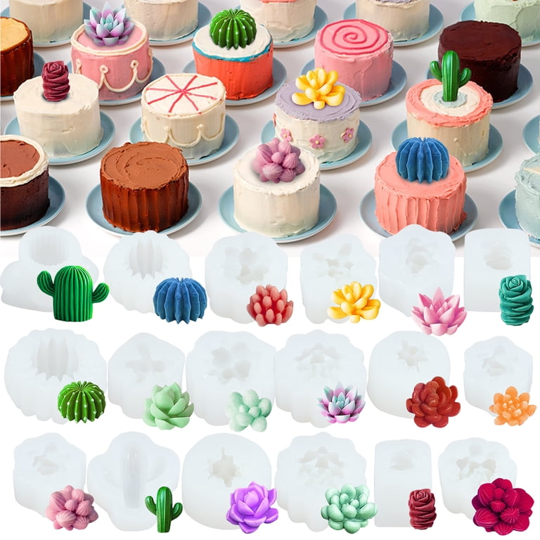 Pcapzz 9Pcs Succulent Molding Silicone Mold 3D Succulent Cactus Candle Molds  Succulent Resin Mold Safe Cactus Flower Resin Casting Mold for Scented  Candles Soaps Making Cake Decor - Walmart.com