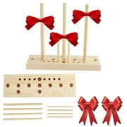 Pcapzz Adjustable Wooden Ribbon Bow Maker Wooden Bow Making Tool Bow Tie Machine Lightweight Bow Maker Tool Practical Wreath,E
