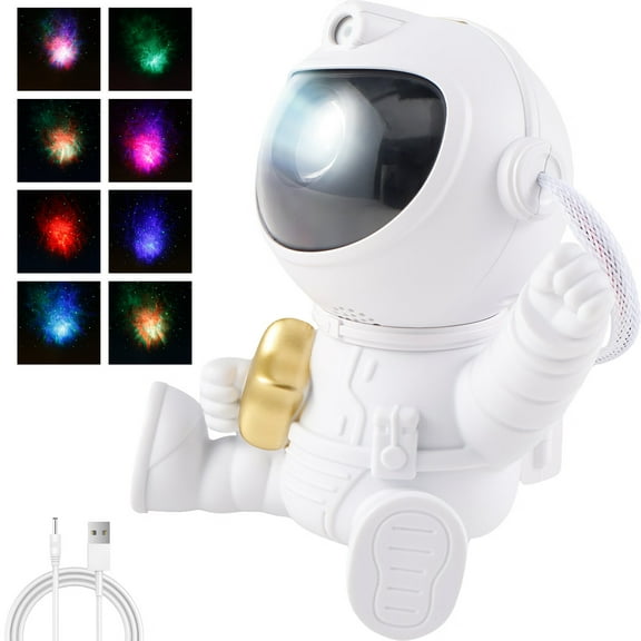 Pcapzz Astronaut Star Projector Adjustable Star Projection Night Light with Star Mode Brightness Mode 360°Rotating Star Projector Galaxy Light Remote Control USB Powered LED Nebula Lights for Home
