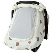 Baby Car Seat Cover Breathable Soft Infant Car Seat Canopy Cover for Babies with Zippered Mesh Peep Window Outdoor Windproof Stroller Cover for Toddler,Bear Planet