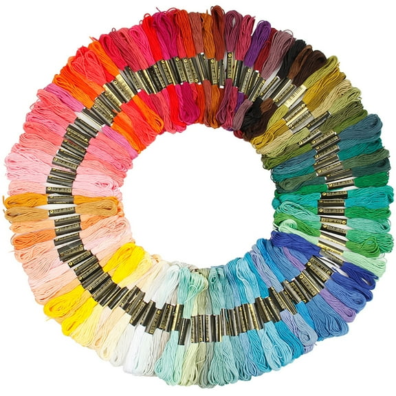 Pcapzz Colorful Embroidery Floss 100 Skeins Cross Stitch Threads Embroidery Thread for Hand Embroidery Friendship Bracelets String Cross Stitch Painting Bracelet Yarn Craft Floss